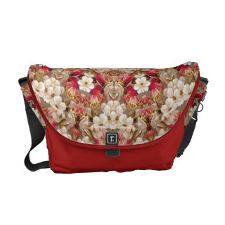 Beautiful Colorful Fractal Floral Messenger Bags