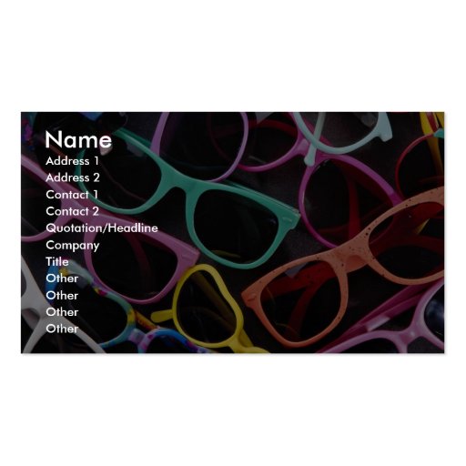 Beautiful Colorful sunglasses Business Card (front side)