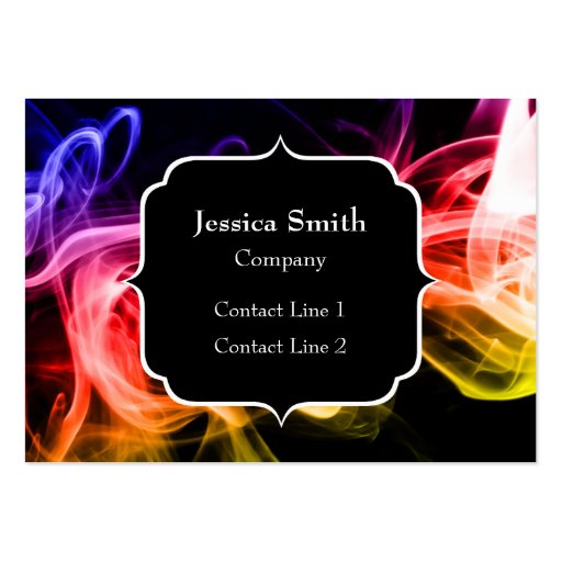 Beautiful Colourful Abstract Smoke with Monogram Business Card Template (front side)