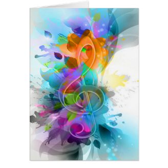 Beautiful colourful and cool splatter music note cards