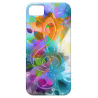 Beautiful colourful and cool splatter music note iPhone 5 case