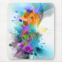 Beautiful colourful and cool splatter music note mouse pads