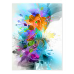 Beautiful colourful and cool splatter music note post card