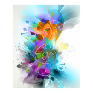 Beautiful colourful and cool splatter music note print