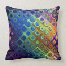 Beautiful cool abstract squares circles glass glow pillow