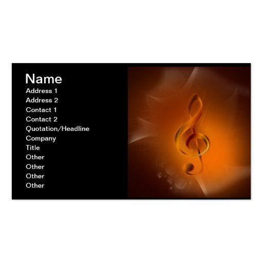 Beautiful cool glowing fire colours effects music business card template (front side)
