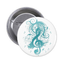 Beautiful cool music notes with splatter swirls pin
