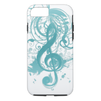 Beautiful cool music notes with splatter swirls iPhone 7 case