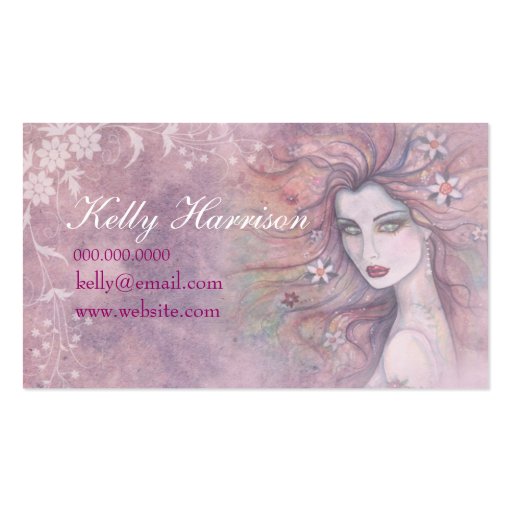 Beautiful Cosmetologist or Makeup Artist Card Business Cards (back side)