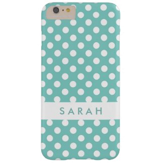 Beautiful Cute White Mint Green Polka Dots Barely There iPhone 6 Plus Case