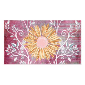 Beautiful Daisy Flower Distressed Floral Chic Business Card Templates