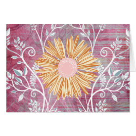 Beautiful Daisy Flower Distressed Floral Chic Cards
