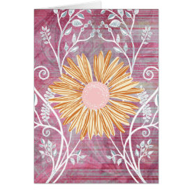Beautiful Daisy Flower Distressed Floral Chic Greeting Cards