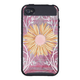 Beautiful Daisy Flower Distressed Floral Chic iPhone 4/4S Cases