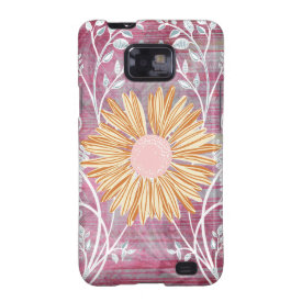 Beautiful Daisy Flower Distressed Floral Chic Galaxy S2 Case