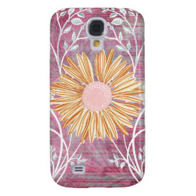 Beautiful Daisy Flower Distressed Floral Chic Galaxy S4 Case