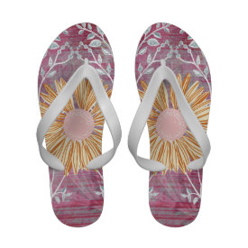 Beautiful Daisy Flower Distressed Floral Chic Flip-Flops