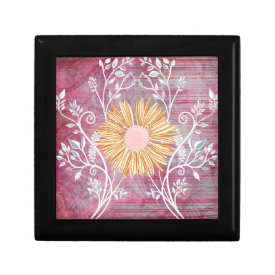 Beautiful Daisy Flower Distressed Floral Chic Gift Box