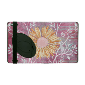Beautiful Daisy Flower Distressed Floral Chic iPad Folio Case