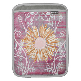 Beautiful Daisy Flower Distressed Floral Chic iPad Sleeve