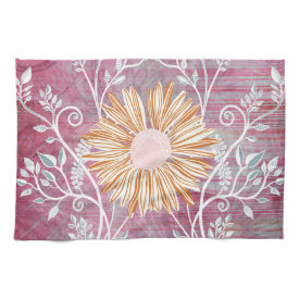 Beautiful Daisy Flower Distressed Floral Chic Hand Towels