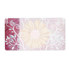 Beautiful Daisy Flower Distressed Floral Chic Personalized Shipping Label
