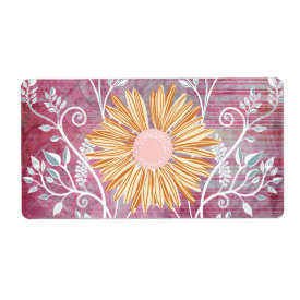 Beautiful Daisy Flower Distressed Floral Chic Personalized Shipping Labels