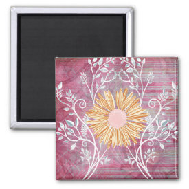 Beautiful Daisy Flower Distressed Floral Chic Magnets