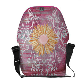 Beautiful Daisy Flower Distressed Floral Chic Courier Bag