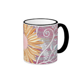 Beautiful Daisy Flower Distressed Floral Chic Mugs