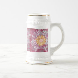 Beautiful Daisy Flower Distressed Floral Chic Mugs