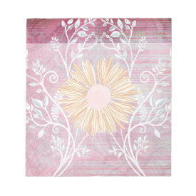 Beautiful Daisy Flower Distressed Floral Chic Notepad