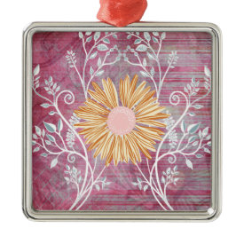 Beautiful Daisy Flower Distressed Floral Chic Ornaments