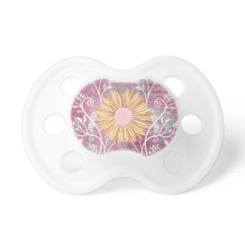 Beautiful Daisy Flower Distressed Floral Chic Baby Pacifier