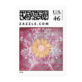 Beautiful Daisy Flower Distressed Floral Chic Postage Stamp