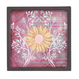 Beautiful Daisy Flower Distressed Floral Chic Premium Gift Boxes