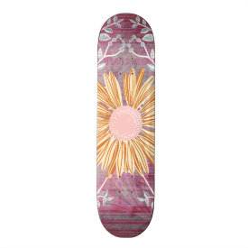 Beautiful Daisy Flower Distressed Floral Chic Skateboard