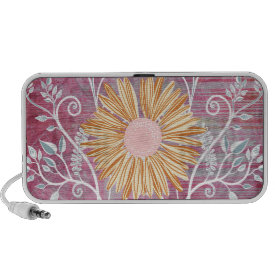 Beautiful Daisy Flower Distressed Floral Chic PC Speakers