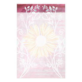 Beautiful Daisy Flower Distressed Floral Chic Stationery Paper