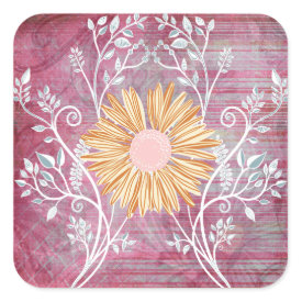 Beautiful Daisy Flower Distressed Floral Chic Stickers