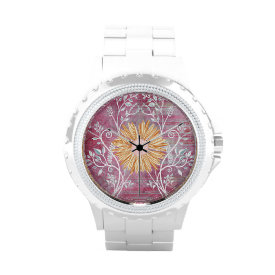 Beautiful Daisy Flower Distressed Floral Chic Watches