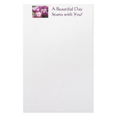 Beautiful Day Starts with You! stationery Tulips by Basleeartprintgifts