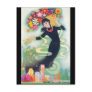 Beautiful Deco Asian Woman with Swirls & Flowers Postcards