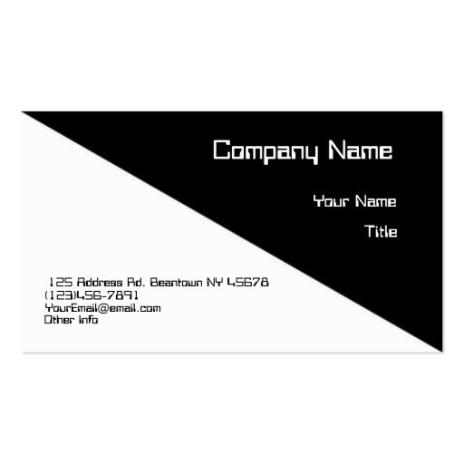 Beautiful Diagonal Business Card (front side)