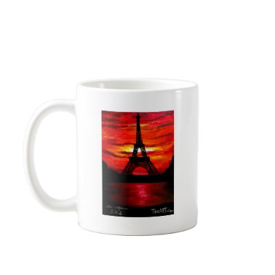 BEAUTIFUL EIFFEL TOWER PARIS FRANCE AT SUNSET COFFEE MUG by Teofaith