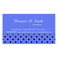Beautiful, elegant, cool black and blue polka dots business card template