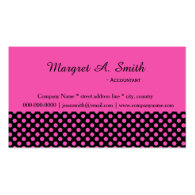 Beautiful, elegant, cute black and pink polka dots business cards