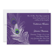 Beautiful Elegant Flower Wedding Invitation (Purpl invitation