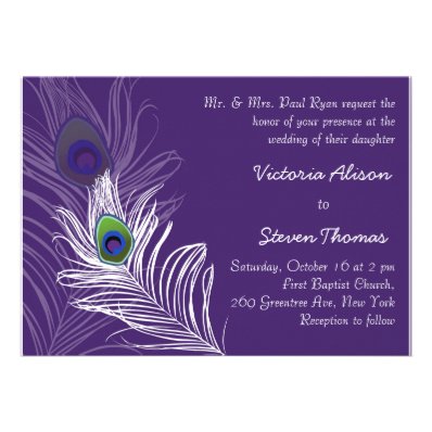 Beautiful Elegant Flower Wedding Invitation (Purpl