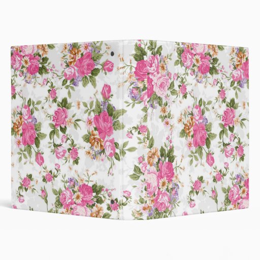 Beautiful elegant girly vintage roses flowers binders Zazzle